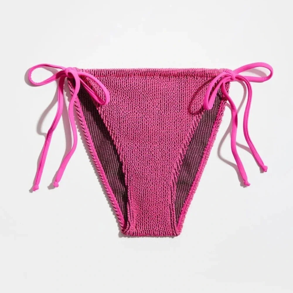 Good American | Tiny Ties Bikini Bottom | Fuchsia/Pink | XXS/XS adjustable